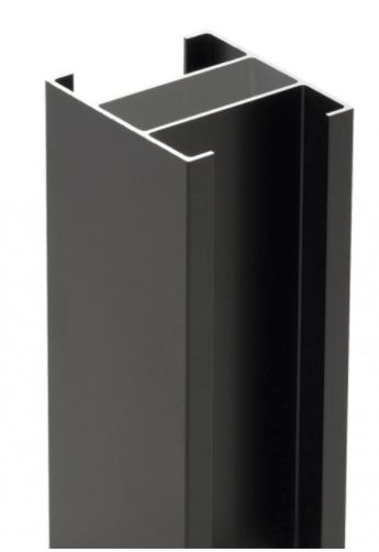 Paal alu 80/60mm gleuf 36mm 270cm + afsluitdop (ALU - RAL 9005 - RAL 7030)